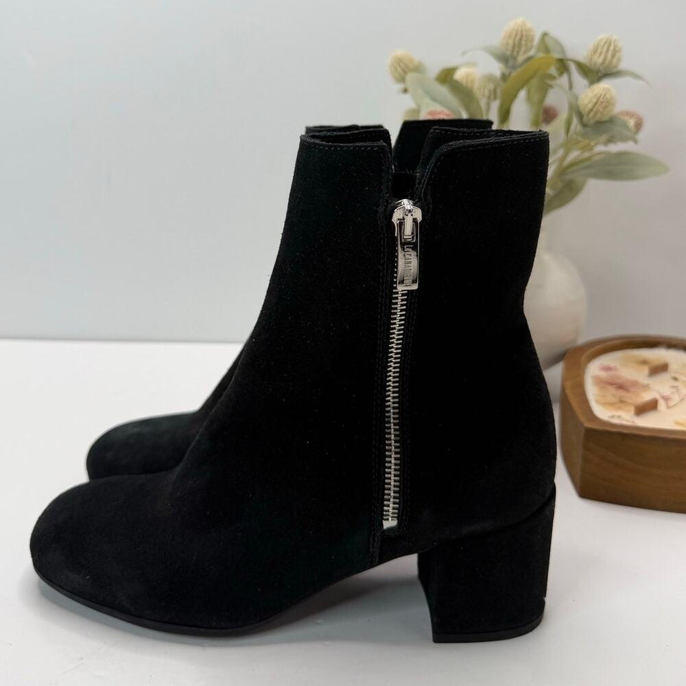 La Canadienne James Suede Waterproof Ankle Boots Black Women's 7M